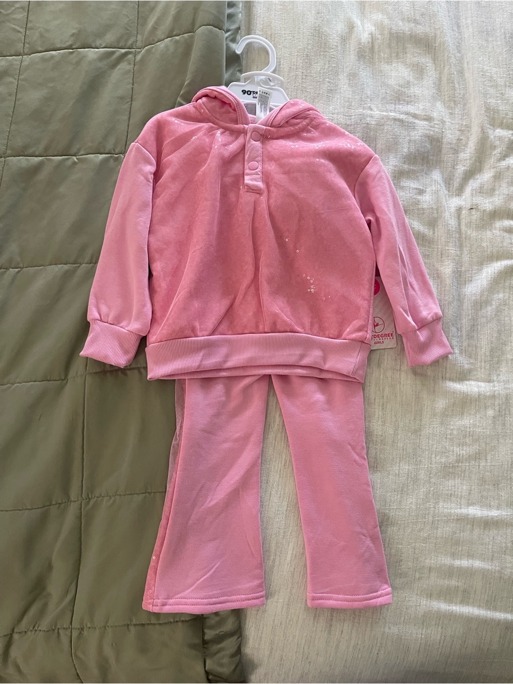 90 Degree By Reflex Kids Pink Hooded Pajama Set